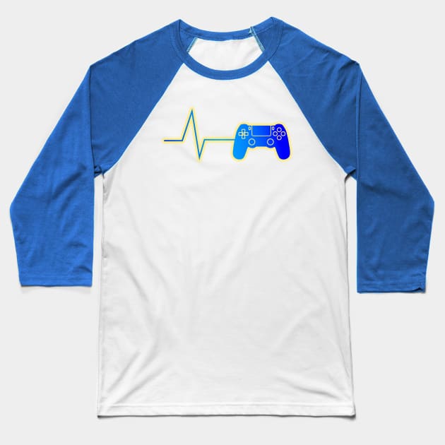 Gamer Heartbeat Geek Baseball T-Shirt by Scar